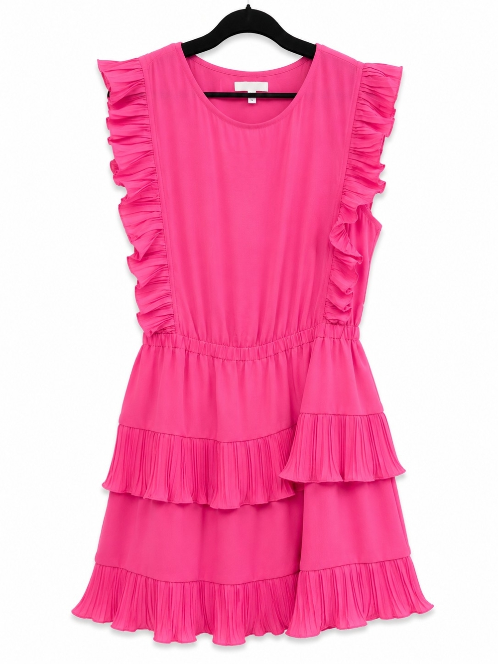 Women’s Ruffle Tiered Casual Dress in Hot Pink